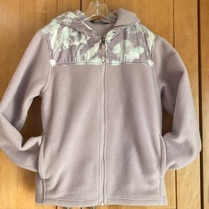 The North Face lavender & gray fleece zipper jacket medium 10/12